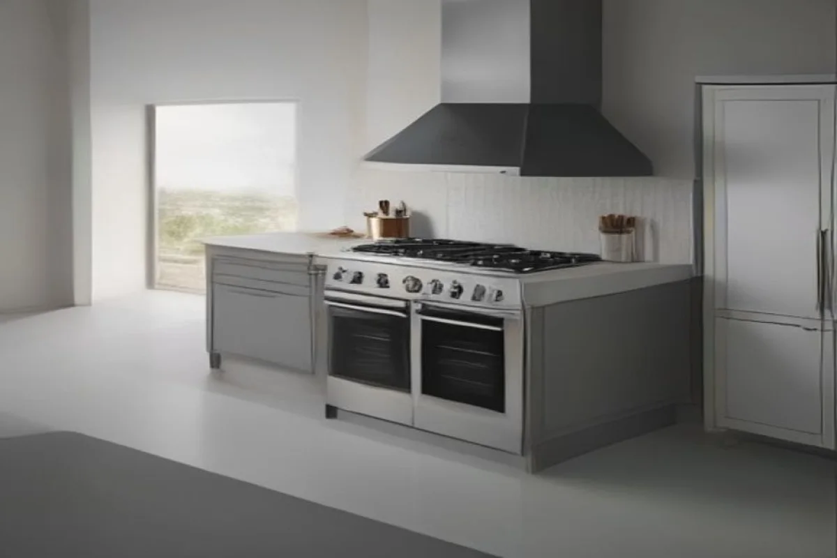 Freestanding stainless steel cooking range