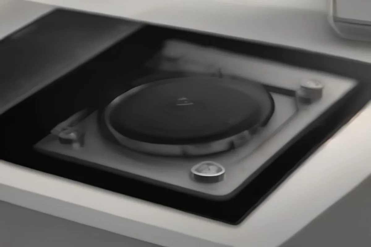 Black glass built-in gas hob with four burners